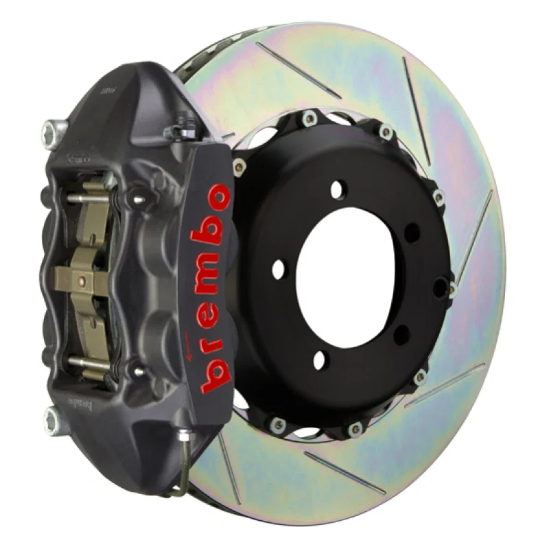 Brembo 2P2.6006AS, 99-07 Evo VI/VII/VIII/IXRear GTS BBK 4 Piston Cast 328x28 2pc Rotor Slotted Type1-Black HA for Mitsubishi Lancer