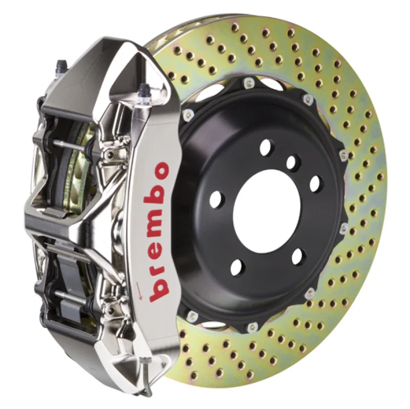 Brembo 1M1.9019AR, 00-03 M5/97-03 5-Series Front GTR BBK 6 Piston Billet 380x32 2pc Rotor Drilled- Nickel for BMW