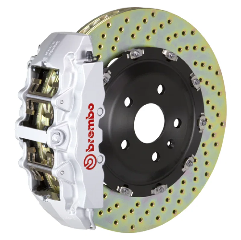 Brembo 1G1.9020A3, 00-05 ML500/ML55 AMG Front GT BBK 8 Piston Cast 380x34 2pc Rotor Drilled-Silver for Mercedes-Benz