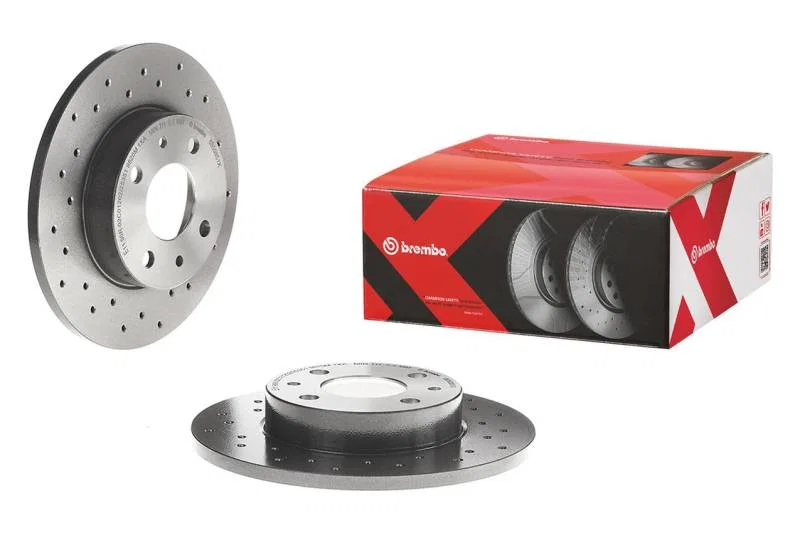 Brembo OE 09.8304.1X, 98-03 Mercedes-Benz CLK320/99-03 CLK430 Front Premium Xtra Cross Drilled UV Coated Rotor