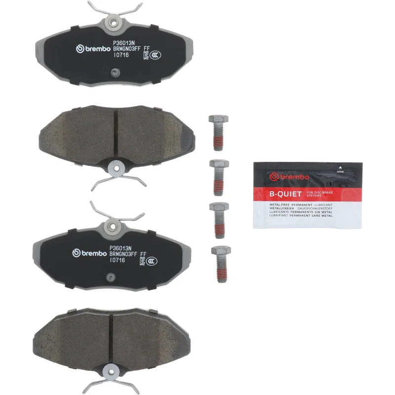 Brembo OE P36013N, 02-05 Ford Thunderbird/00-05 Jaguar S-Type Rear Premium NAO Ceramic OE Equivalent Pad