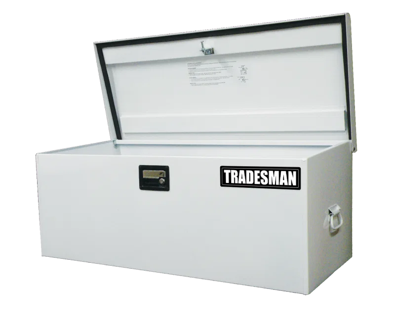 Tradesman 88048, Steel Job Site Box/Chest (Light Duty/Large) (42.75in.) - White
