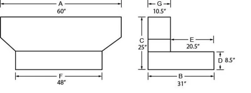 Tradesman 73510, Steel L-Shape Liquid Storage Tank (Full Size) - Black