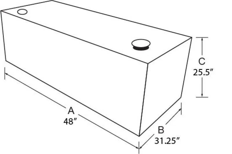 Tradesman 3290, Aluminum L-Shape Liquid Storage Tank Combo (48in. / 80 Gallon Capacity) - Brite