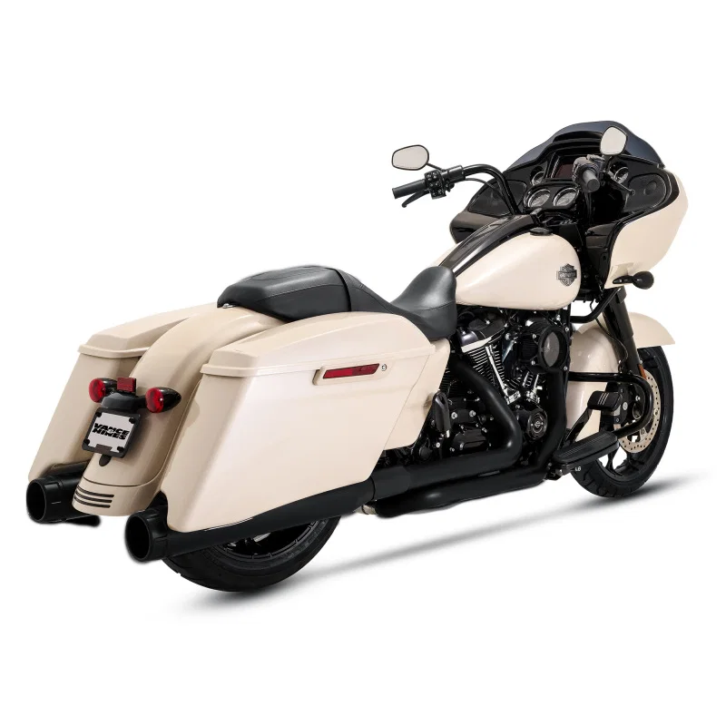 Vance and Hines 47351, & Hines HD Dresser Duals 17-22 Header/Heat Shield Black PCX Header Exhaust for Harley-Davidson
