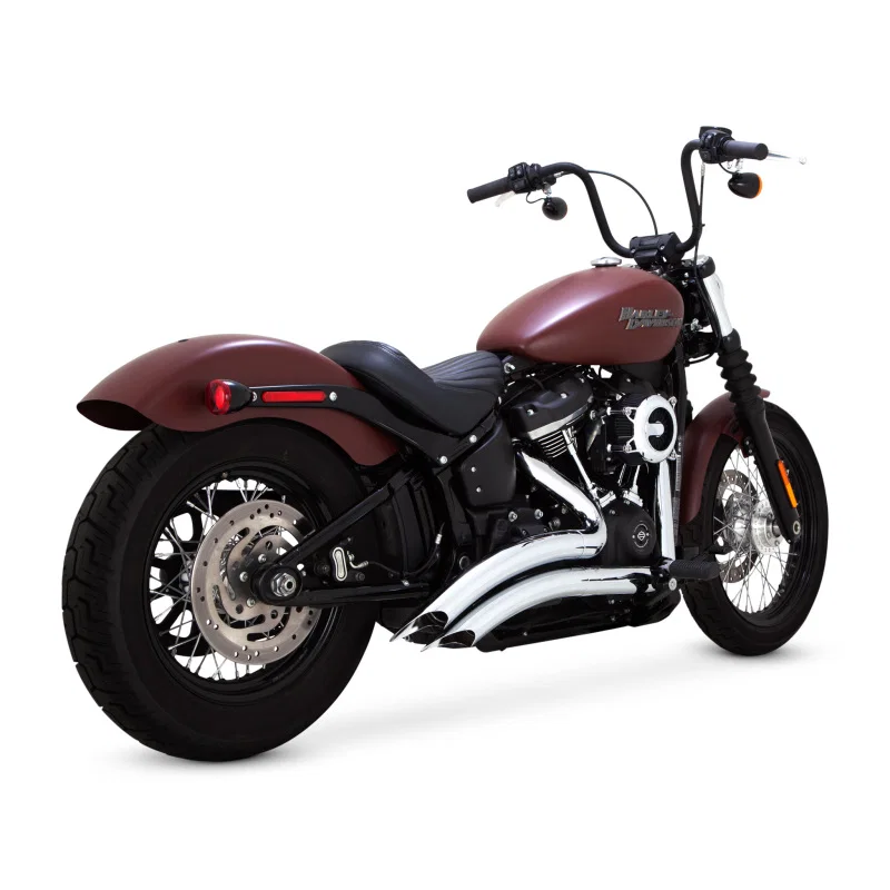 Vance and Hines 26377, & Hines 18-22 HD Softail / Street Bob 2-2 PCX Big Radius Full System Exhaust - Chrome for Harley-Davidson