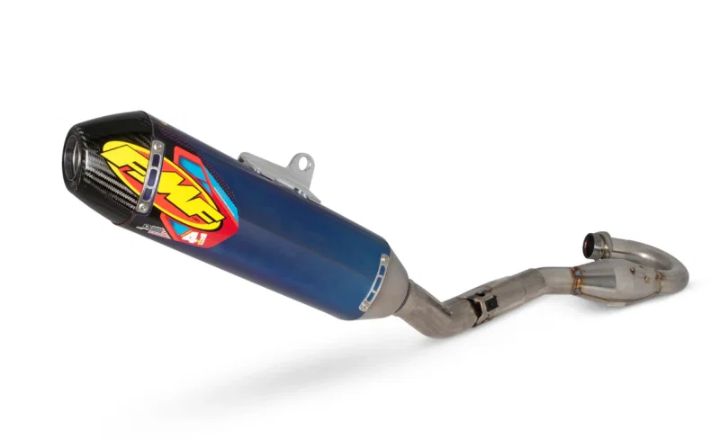 FMF Racing 042414, 25+ Kawasaki KX250F Anodized TI Factory 4.1 RCT w/ R. Carbon Cap w/ TI Megabomb Header