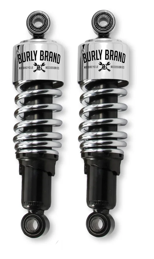 Burly Brand B28-1203, FLH Shocks - Chrome for Harley-Davidson