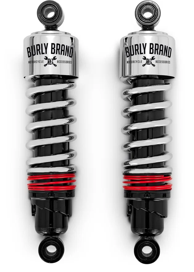 Burly Brand B28-1206, XL Slammer Shocks - Chrome for Harley-Davidson