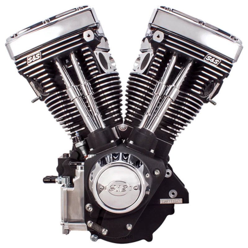 S&S Cycle 310-0766, 84-99 BT V111 Long Block Engine - Wrinkle Black for Harley-Davidson