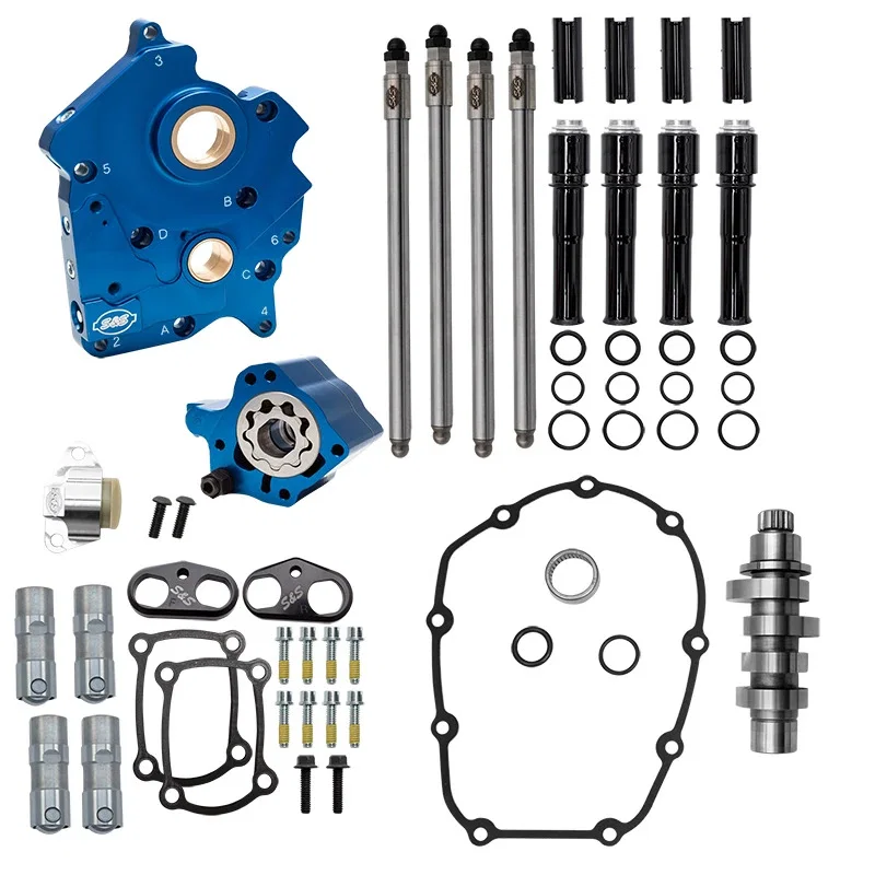 S&S Cycle 310-1449, 24-26 Water Cooled M8 Models Chain Drive HPT542 Cam Chest Kit w/ Black Pushrod Tubes for Harley-Davidson