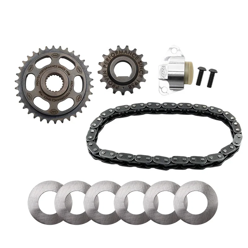 S&S Cycle 330-0841, 2017+ M8 Camshaft Chain Drive Kit - Incl. Chain, Sprockets, Shims, & Cam Chain Tensioner for Harley-Davidson