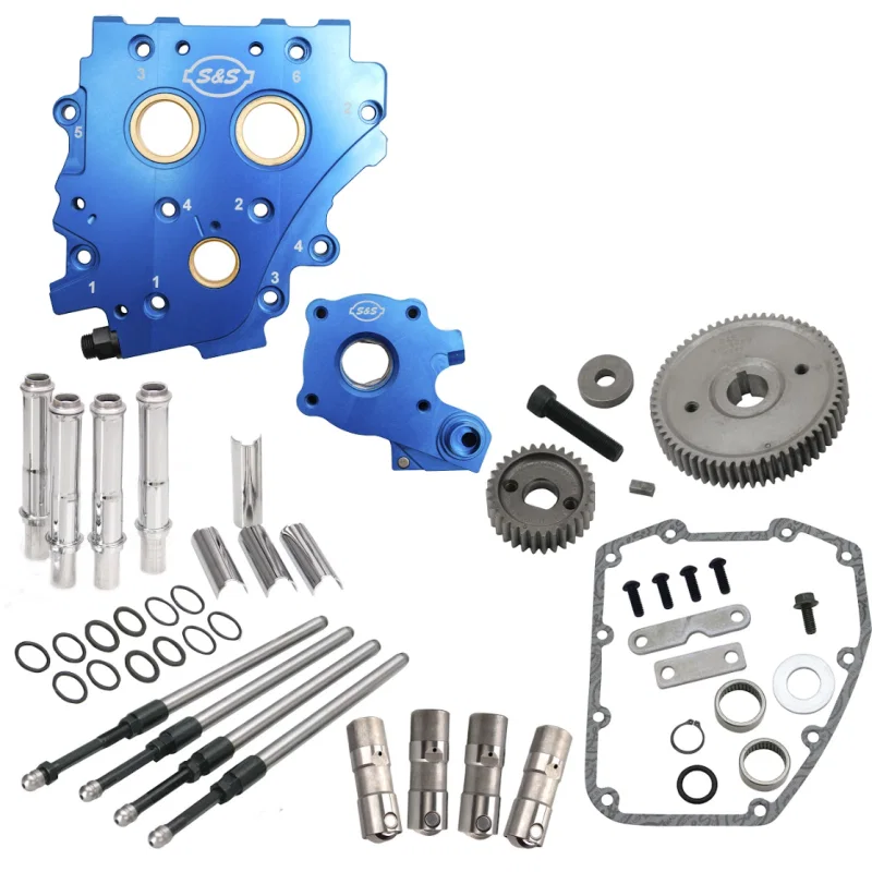 S&S Cycle 310-1269, 2006 Dyna/2007+ BT Gear Drive Cam Chest Kit w/o Cam - Chrome Pushrod Tubes