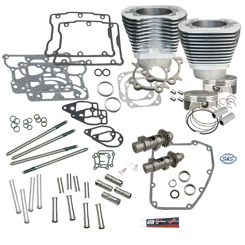 S&S Cycle 900-0355, 2007+ BT 106in Big Bore Hot Set Up Kit w/o Cylinder Heads for Harley-Davidson