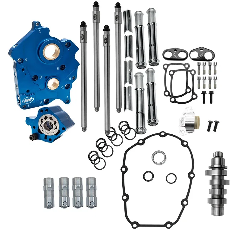 S&S Cycle 310-1450, 24-26 Water Cooled M8 Models Chain Drive HPT542 Cam Chest Kit w/ Chrome Pushrod Tubes for Harley-Davidson