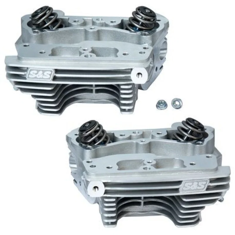 S&S Cycle 90-1360, 84-99 BT Super Stock Cylinder Heads - Wrinkle Natural Aluminum Finish