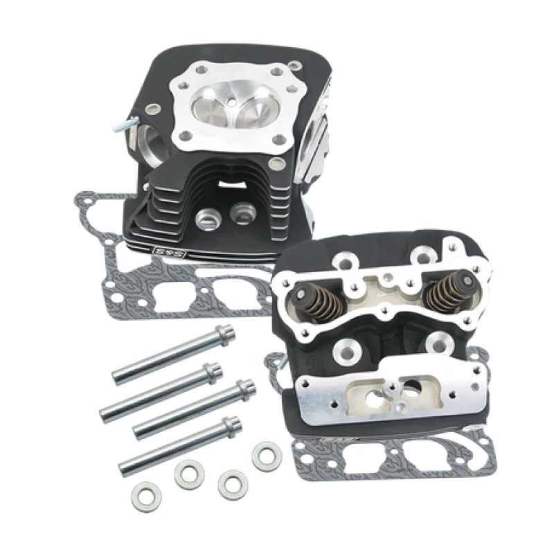 S&S Cycle 900-0410, 99-05 BT .585in RW Conical Steel/w/o Compression Release Head Kit - Black for Harley-Davidson