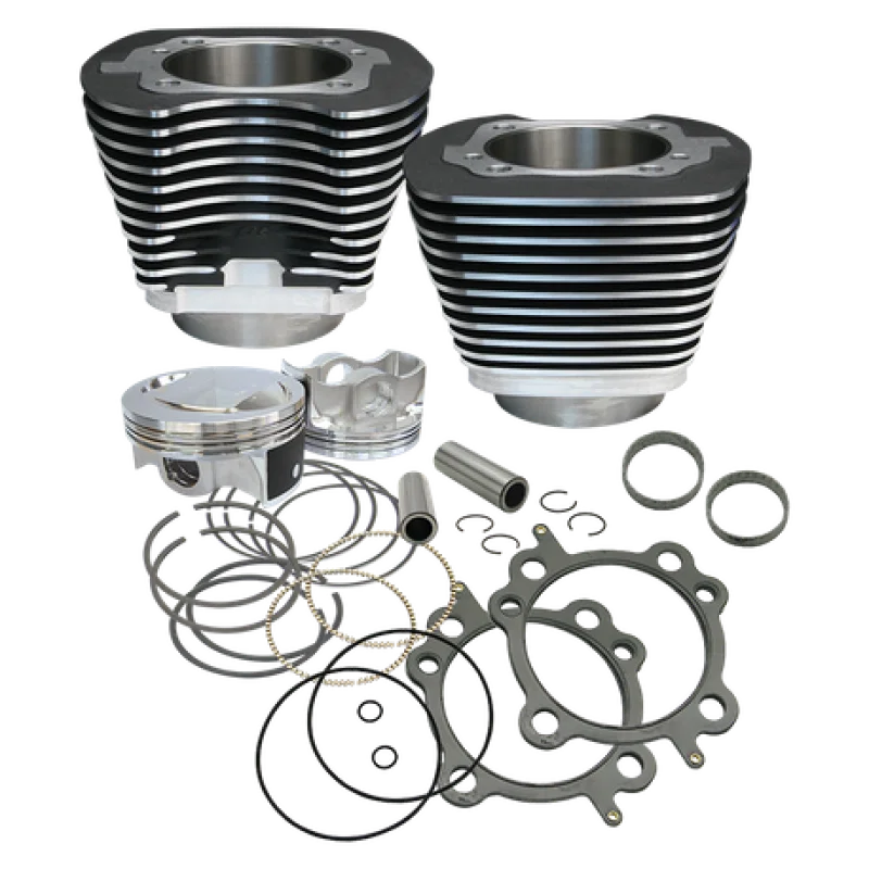 S&S Cycle 910-0205, 99-06 BT 97in Big Bore Cylinder Kit - Wrinkle Black for Harley-Davidson