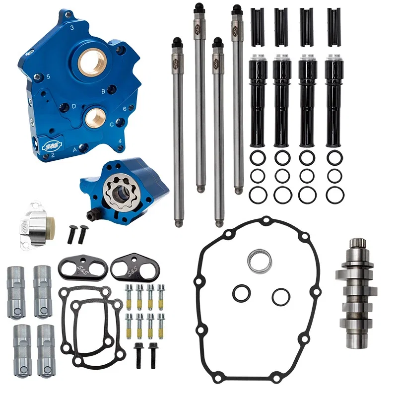 S&S Cycle 310-1451, 24-26 Oil Cooled M8 Models Chain Drive HPT542 Cam Chest Kit w/ Black Pushrod Tubes for Harley-Davidson