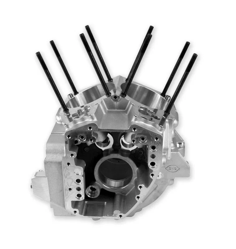 S&S Cycle 31-0178A, 99-06 Twin Cam 88 A Engines 4-1/8in Bore S&S Stud Pattern Crankcase - Wrinkle Black for Harley-Davidson
