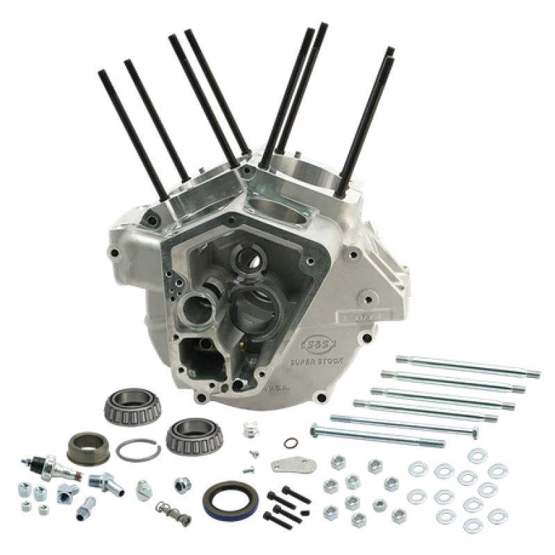 S&S Cycle 31-0005, 92-99 BT w/ Stock Bore Super Stock Alternator Style Crankcase - Natural for Harley-Davidson
