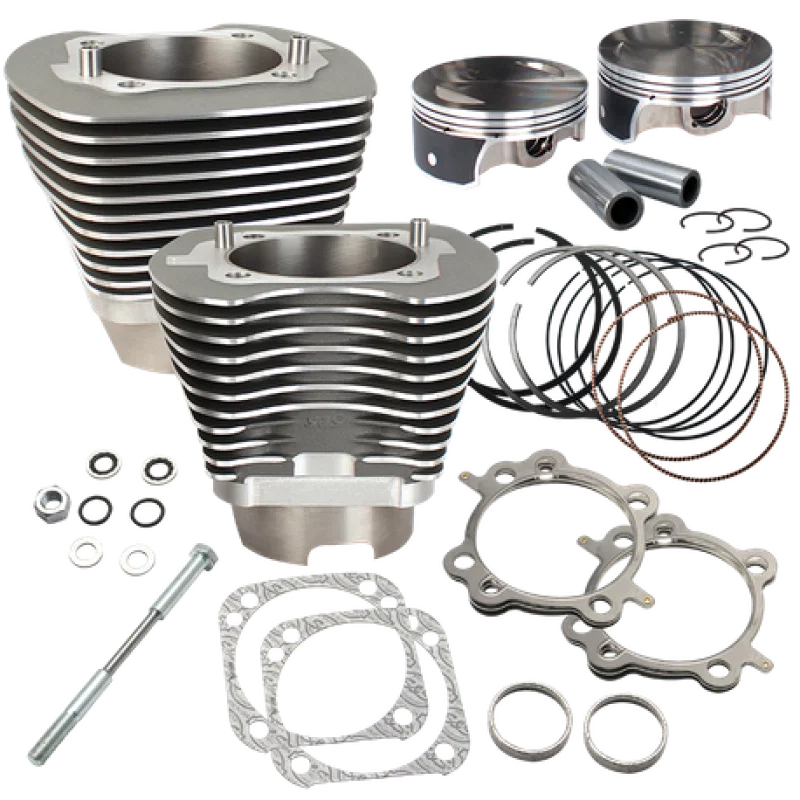 S&S Cycle 910-0469, 07-16 BT 124in Standard Compression 4-1/8in Big Bore Kit - Stone Gray for Harley-Davidson