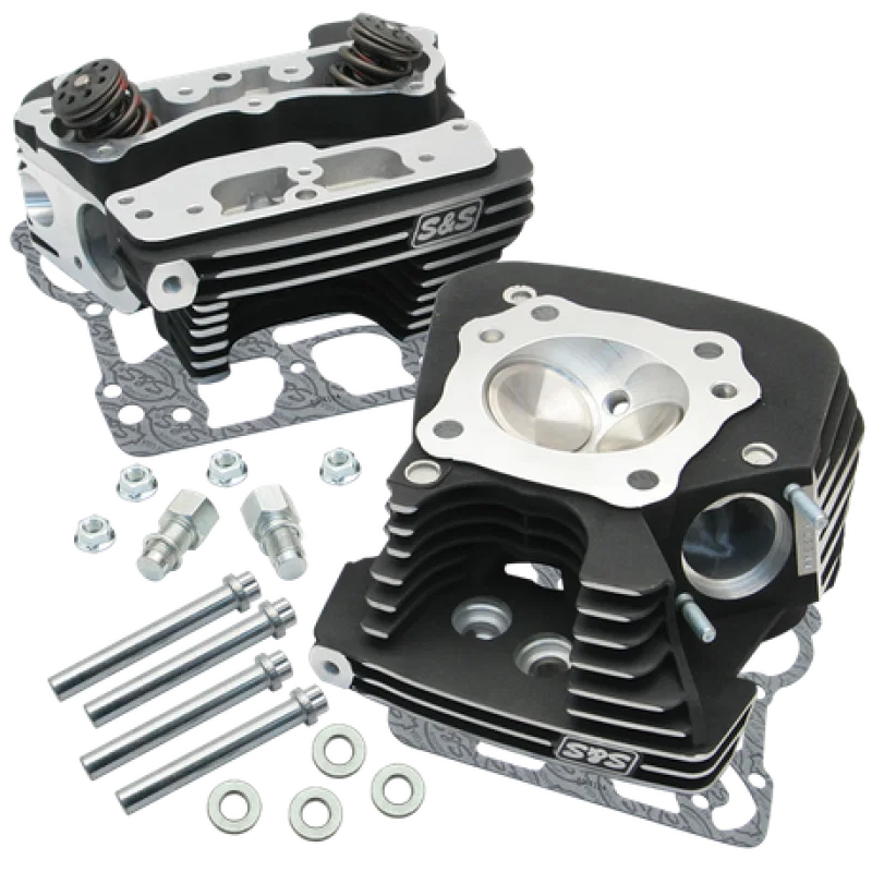 S&S Cycle 106-3240, 08-16 Touring Super Stock 89cc Cylinder Head Kit - Wrinkle Black for Harley-Davidson