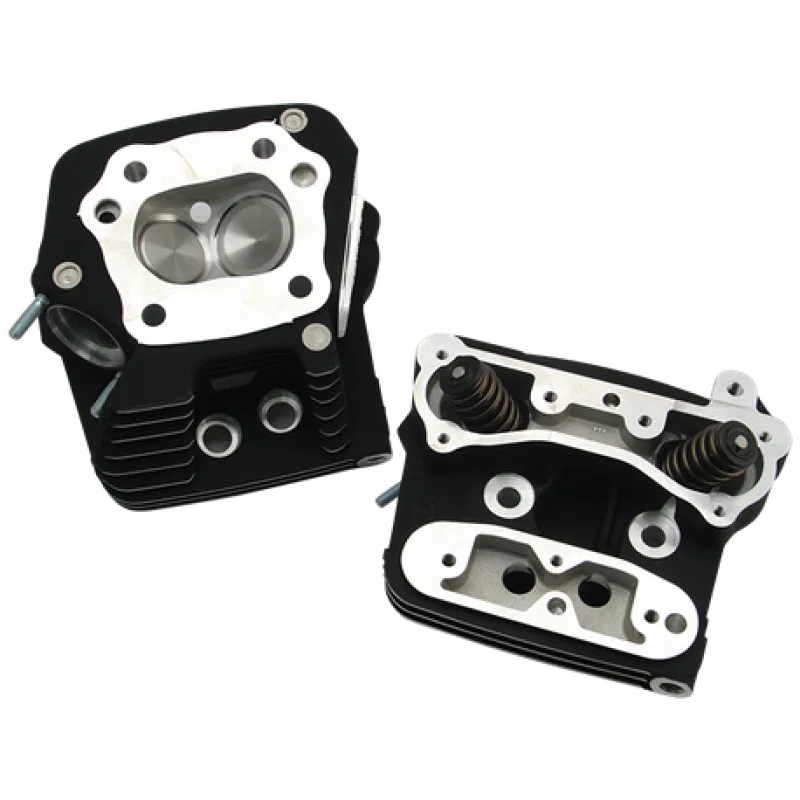 S&S Cycle 106-4570, 84-99 BT Performance Replacement Low Compression 82cc Cylinder Heads - Wrinkle Black for Harley-Davidson