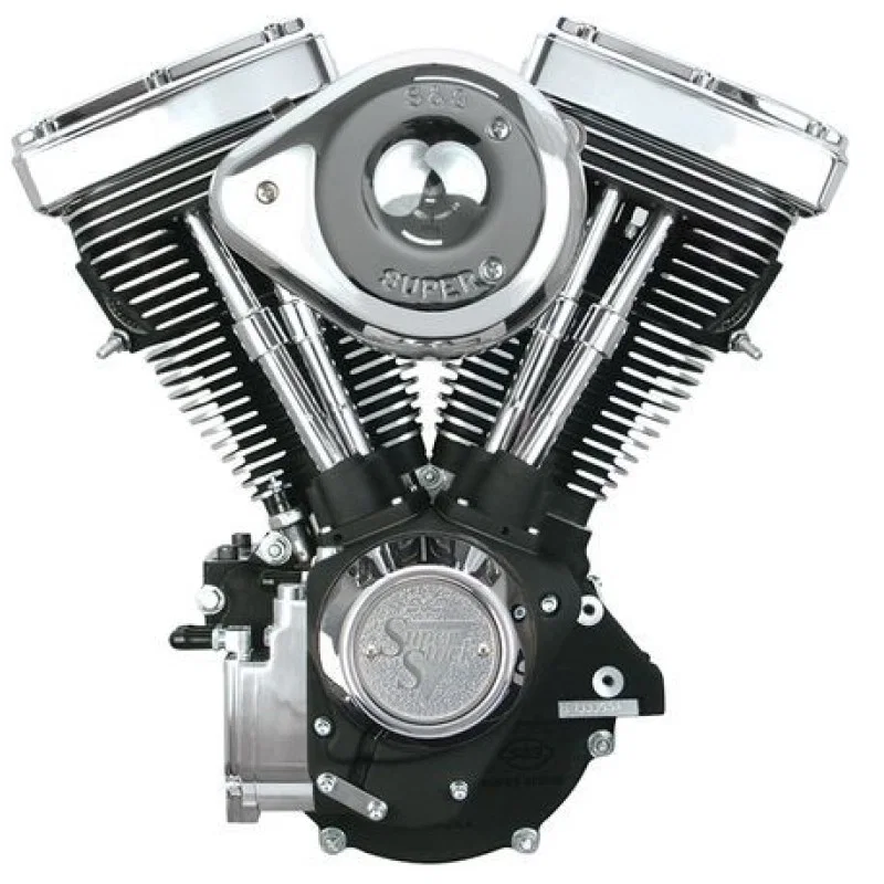 S&S Cycle 310-0238, 84-99 BT V80 Complete Assembled Engine w/ 508 Cams - Wrinkle Black for Harley-Davidson