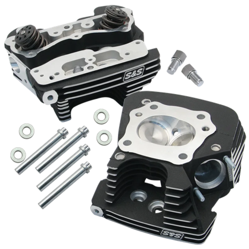 S&S Cycle 90-1293, 99-05 BT Super Stock 79cc Cylinder Head Kit - Wrinkle Black for Harley-Davidson