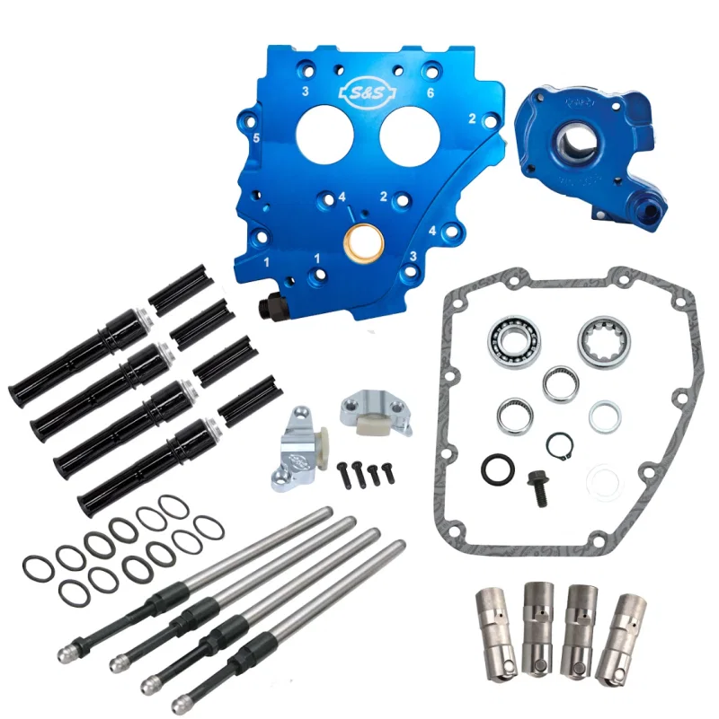 S&S Cycle 310-1270, 99-06 BT Chain Drive Cam Chest Kit w/o Cam - Black Pushrod Tubes & Chain Tensioner