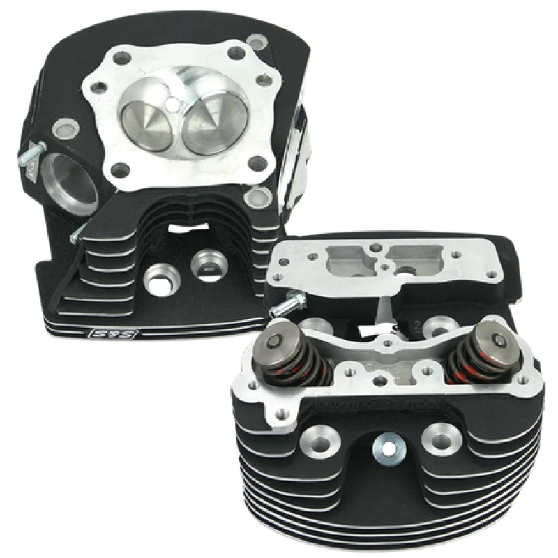 S&S Cycle 90-1371, 84-99 BT Super Stock Cylinder Heads - Polished Aluminum Finish