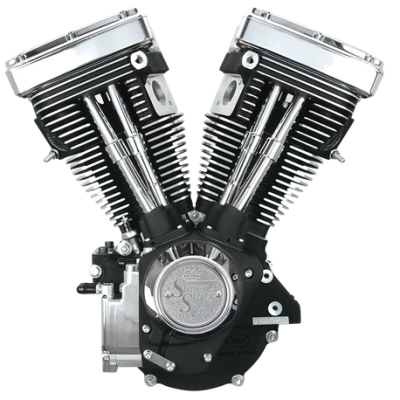 S&S Cycle 310-0233, 84-99 BT V80 Long Block Engine - Wrinkle Black for Harley-Davidson