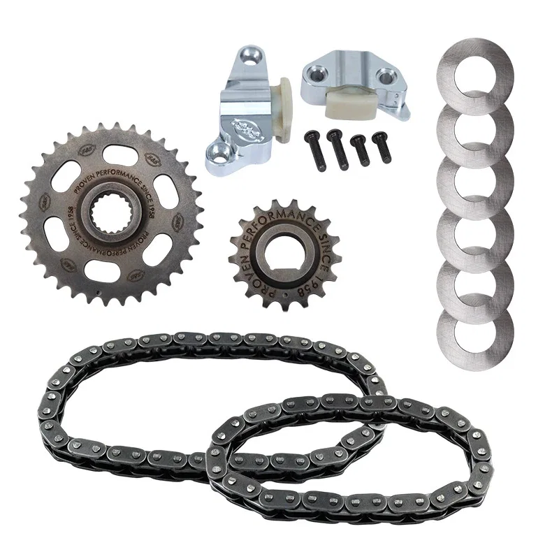 S&S Cycle 330-0843, 07-17 BT Camshaft Chain Drive Kits - Incl. Chain, Sprockets, Shims, & Cam Chain Tensioner for Harley-Davidson