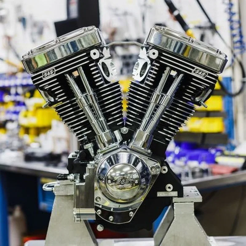 S&S Cycle 310-1159, 84-99 BT V124 Long Block Engine w/ 640 Cams & Chrome Billet Gear Cover for Harley-Davidson