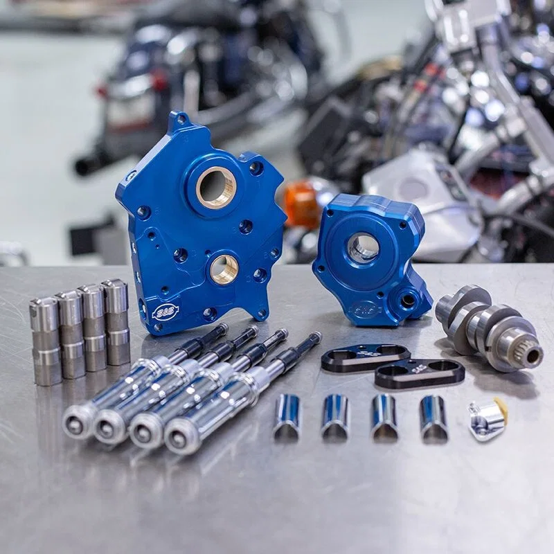 S&S Cycle 310-1004C, 2017+ Oil Cooled M8 Models Chain Drive 475C Cam Chest Kit w/ Chrm Pushrod Tubes Incl. VVT