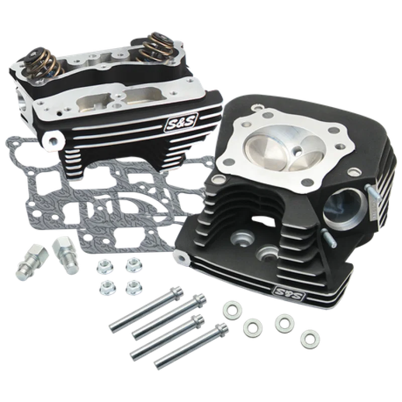 S&S Cycle 106-3233, 08-16 Touring Super Stock 79cc Cylinder Head Kit - Wrinkle Black for Harley-Davidson