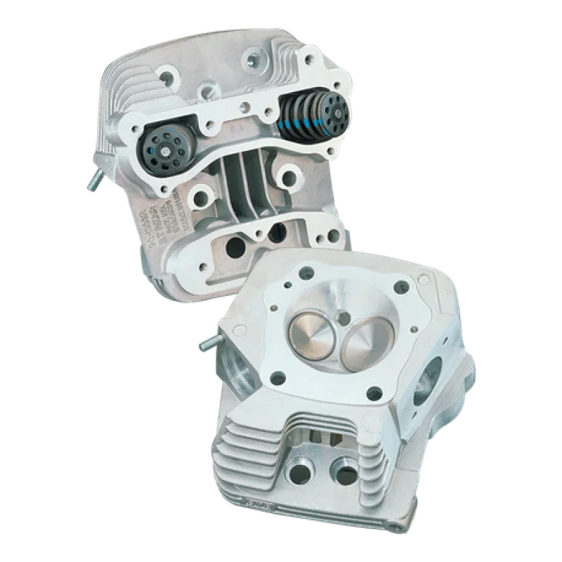 S&S Cycle 90-1015, 84-99 BT 83cc Cylinder Head Kit For S&S 4in Bore - Natural Aluminum Finish