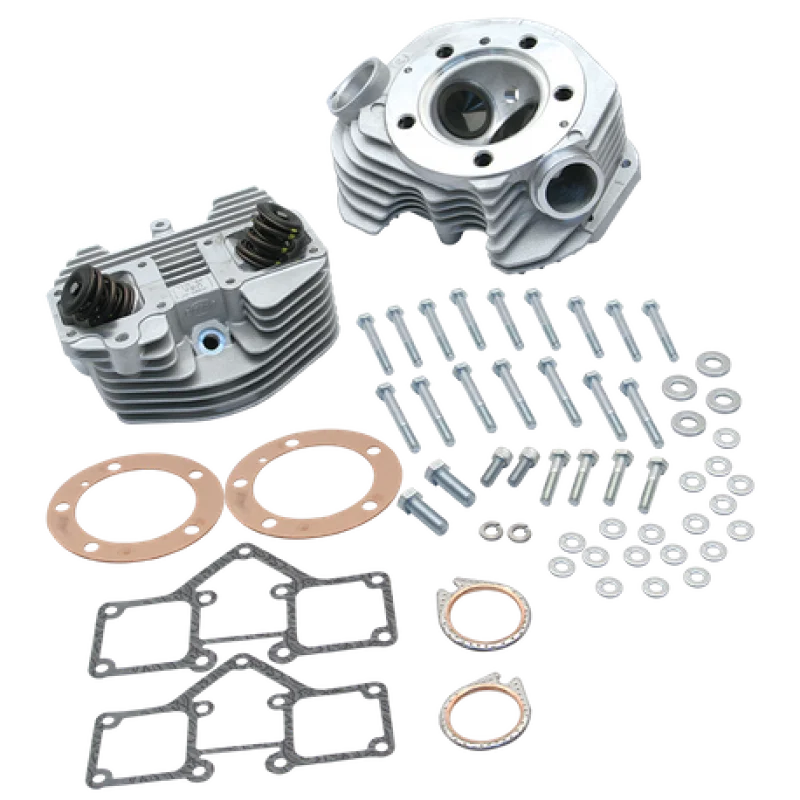 S&S Cycle 90-1499, 79-84 BT Super Stock 3-5/8in Bore Band Style Single Plug Cylinder Head Kit - Natural for Harley-Davidson