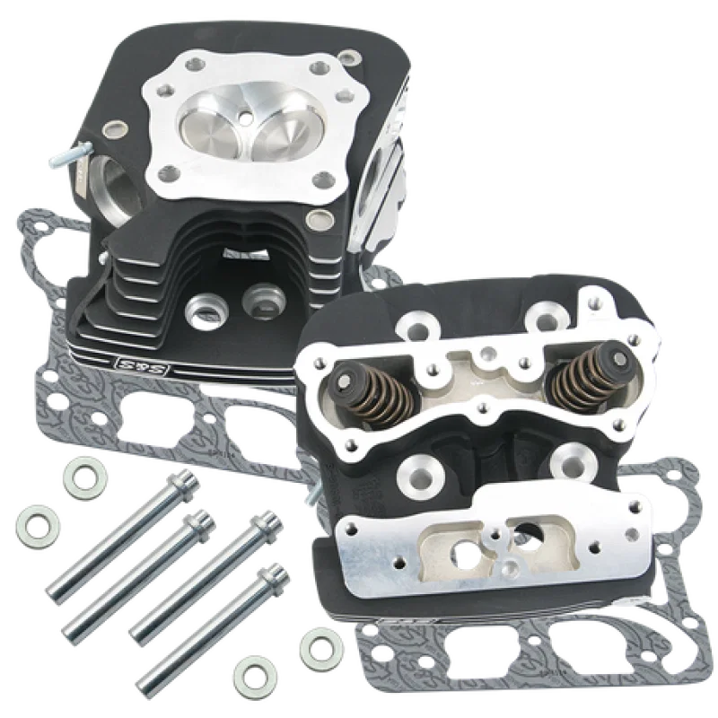 S&S Cycle 900-0251, 99-05 BT Super Stock 79cc Cylinder Head Kit - Wrinkle Black for Harley-Davidson