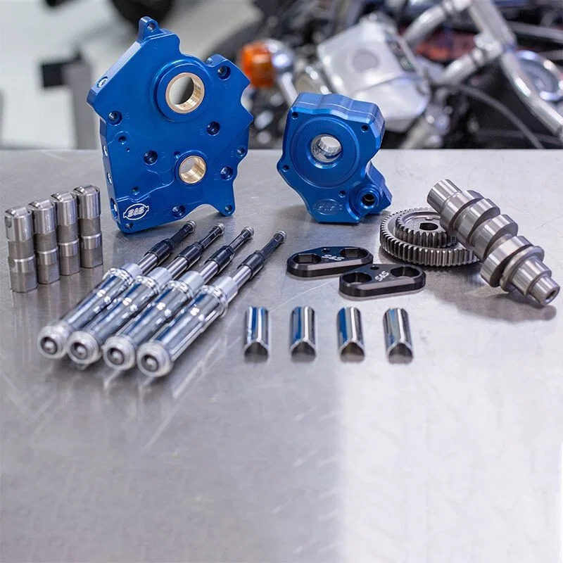 S&S Cycle 310-1005B, 2017+ M8 Models Gear Drive 465G Cam Chest Kit w/ Chrm Pushrod Tubes - Oil Cooled Incl. VVT