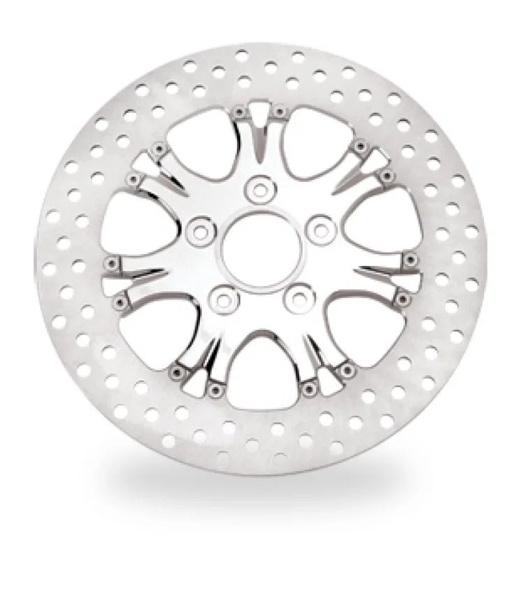 Performance Machine 0133-1523HEAS-CH, Disc/Carr 11.5 Heathen Rear - Chrome for Harley-Davidson