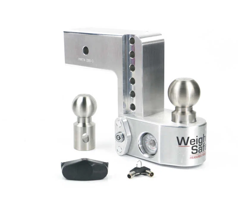 Weigh Safe WS6-3, 6in Drop Hitch w/Built-in Scale & 3in Shank (10K/21K GTWR) - Aluminum