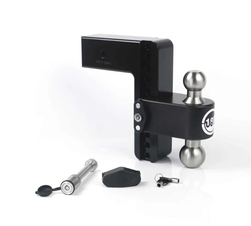 Weigh Safe LTB8-3-KA-CER-BLA, 180 Hitch 8in Drop Hitch & 3in Shank (10K/21K GTWR) w/WS05 - Black Cerakote