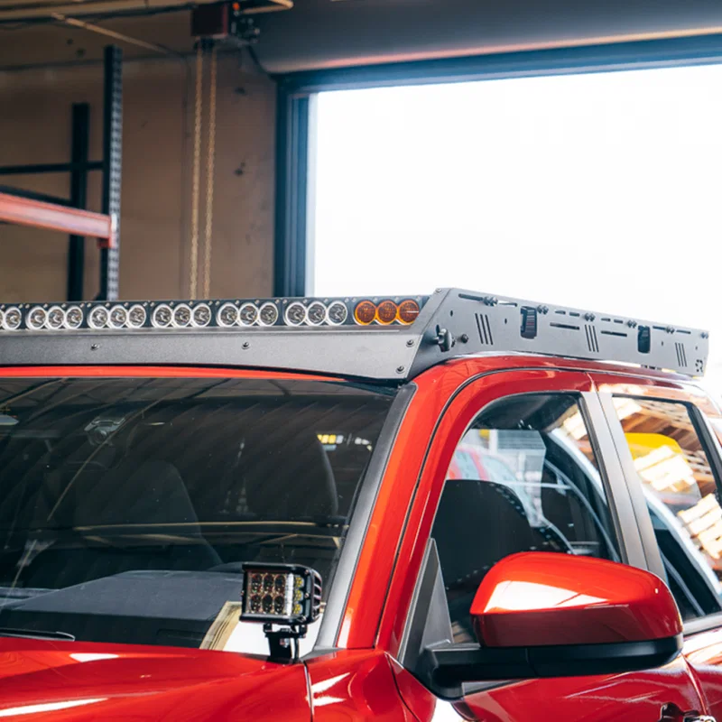 Cali Raised LED CR4167, 2024 Toyota Tacoma Premium Roof Rack - Yes Lighting Cut Out