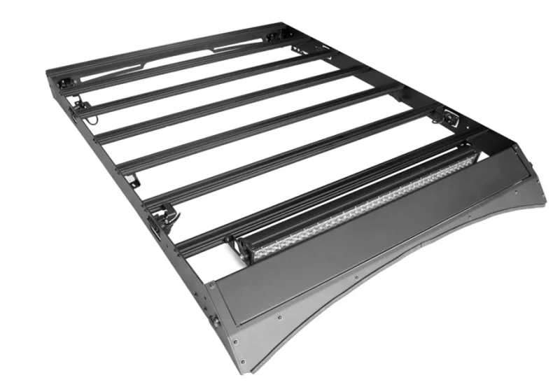 Cali Raised LED CR3075, 14-21 Toyota Tundra Crew Max Premium Roof Rack - 52In Dual Row Blue Small/No Lights