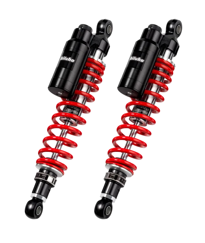 Bitubo Suspension K0039WMT01, WMT0 Twinshocks Adj.: Spring Preload, Reb., Comp., Length 360mm, Piggyback Tank Red Spring