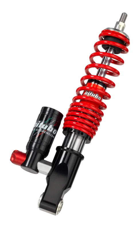 Bitubo Suspension PV044MEV01, MEV0 Vespa Front Monoshock Adjustable: Spring Preload, Compression, Red Spring