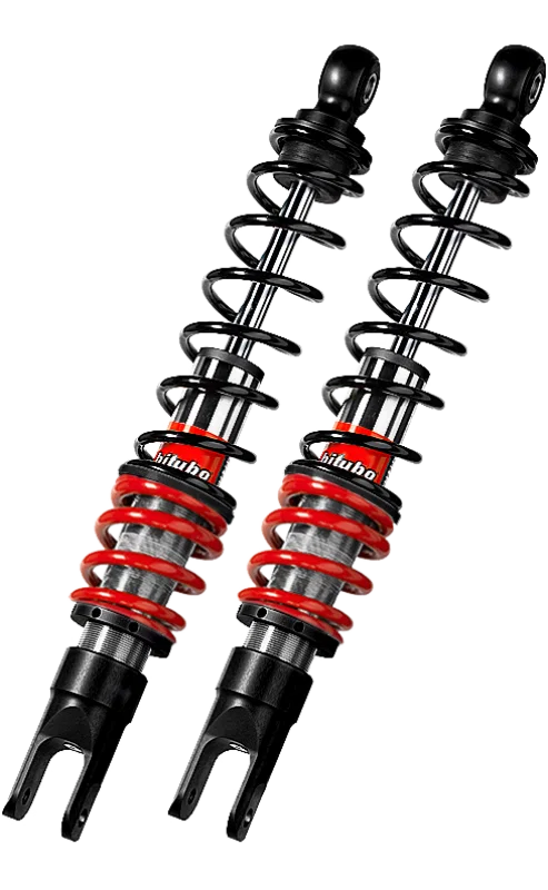 Bitubo Suspension SC156YGB01, YGB0 Twinshocks Rear Adjustable: Spring Preload, Red And Black Springs