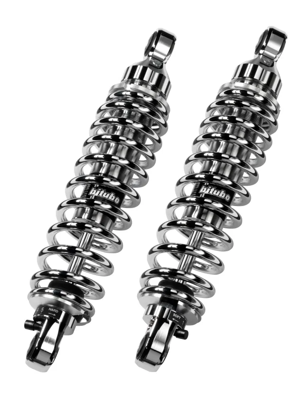 Bitubo Suspension HD026WME03, WME0 Twinshocks Adjustable: Spring Preload, Rebound, Length 296mm, Chrome Edition